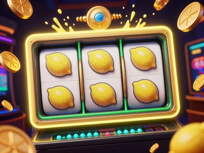 Bunte 3D Spielautomaten mit Lemon-Symbolen und goldenen M&uuml;nzen - Slots bei Lemon Casino